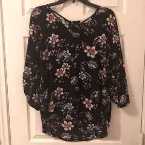 Pink Republic Navy blue floral blouse